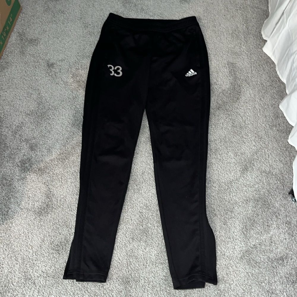 Women’s black S 8-10 climacool Soccer #33 warm up jog track sweatpants tapered